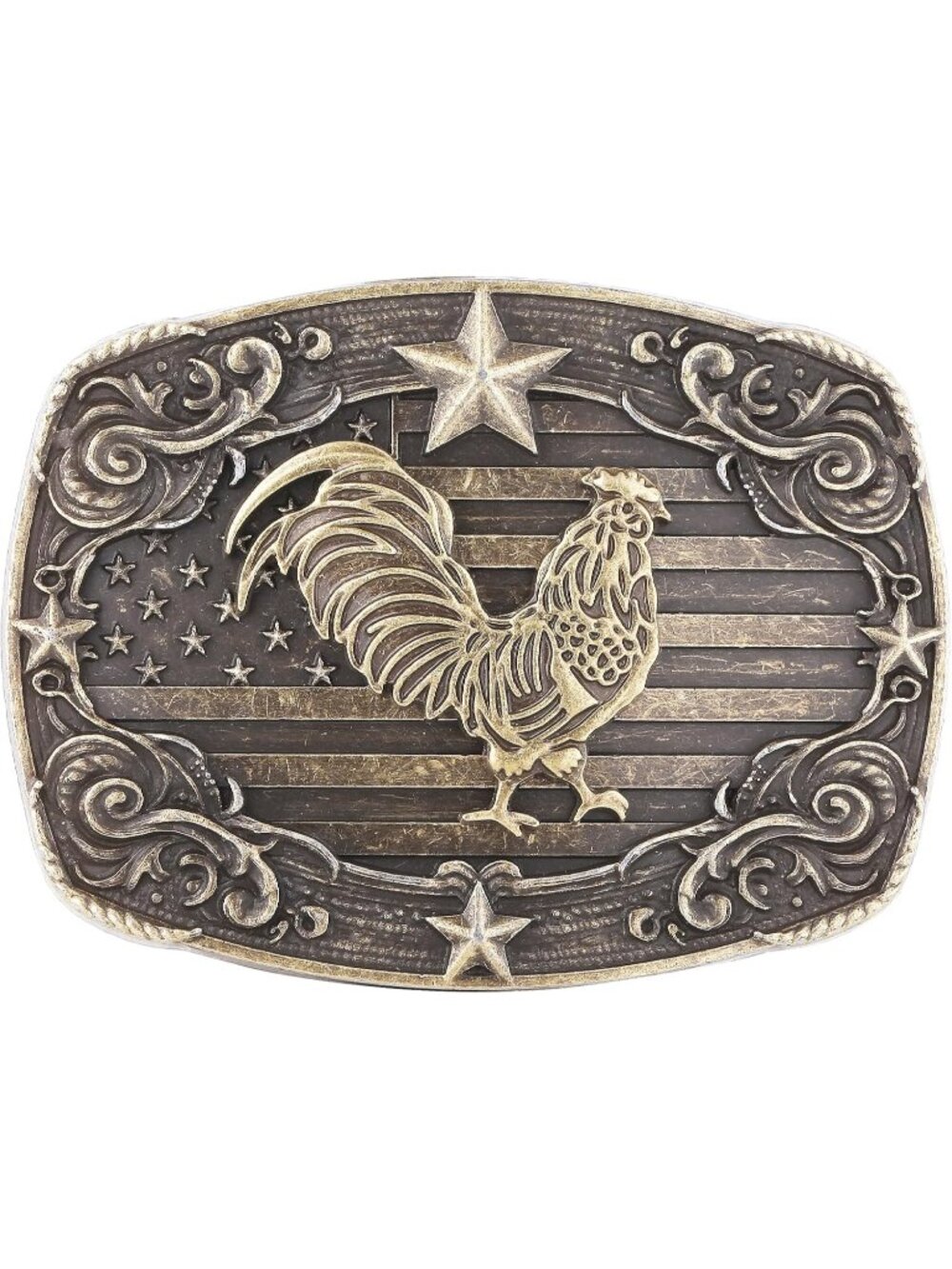 Unisex Rooster Vintage Poker Cowboy Texas Rodeo Belt Buckle